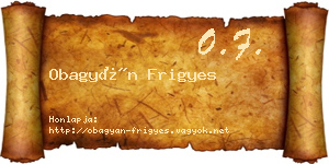 Obagyán Frigyes névjegykártya